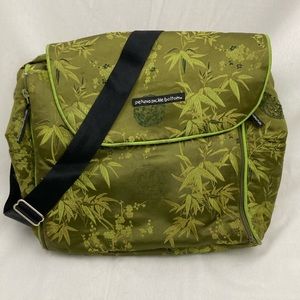 Petunia Pickle Bottom green silky diaper bag - convertible to a backpack